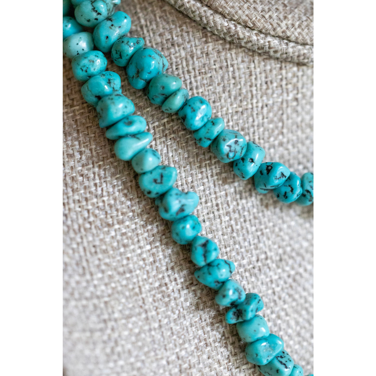 A Vintage Raw Natural Turquoise Nuggest Strand