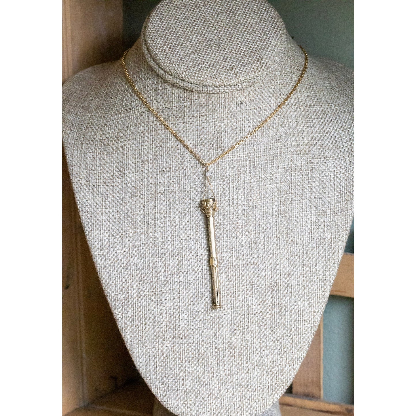 Antique Telescoping Pencil Custom Designed Pendant