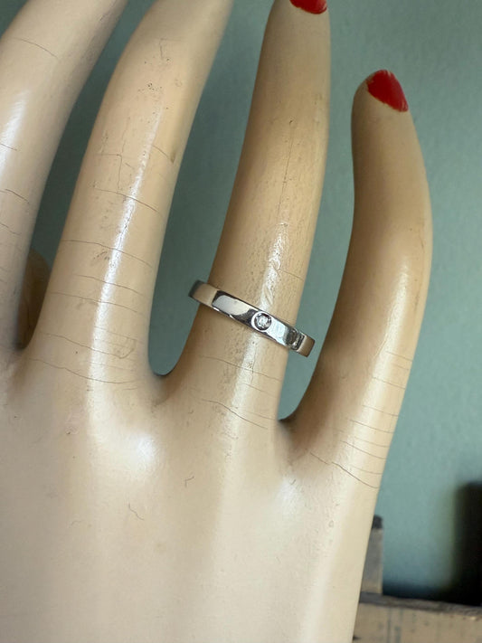 Italian Made Recarlo Vintage Platinum Diamond Band