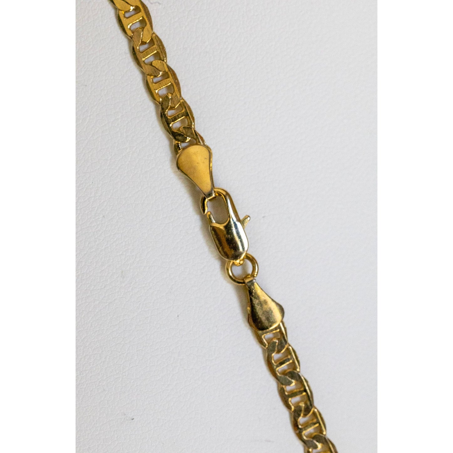 Vintage Solid 14K Yellow Gold Mariner Link Necklace 20" Length