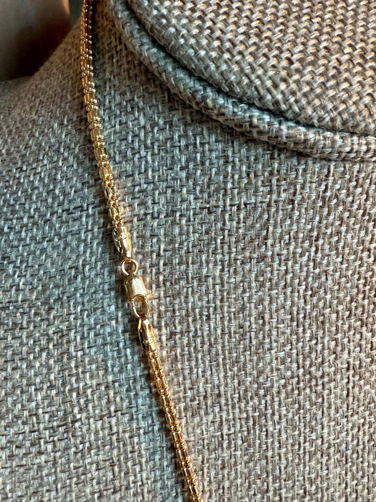 Solid 18K Yellow Gold Italian Made Unique Link Chain 20" Length