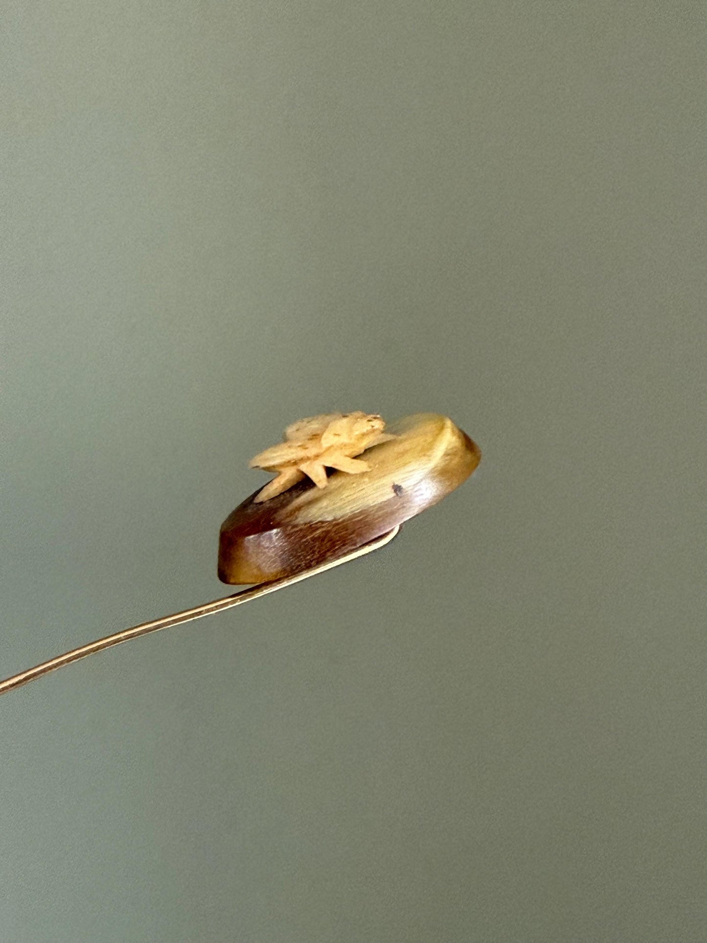 Interesting Antique Victorian Carved Antler Fly Insect Brooch Stickpin