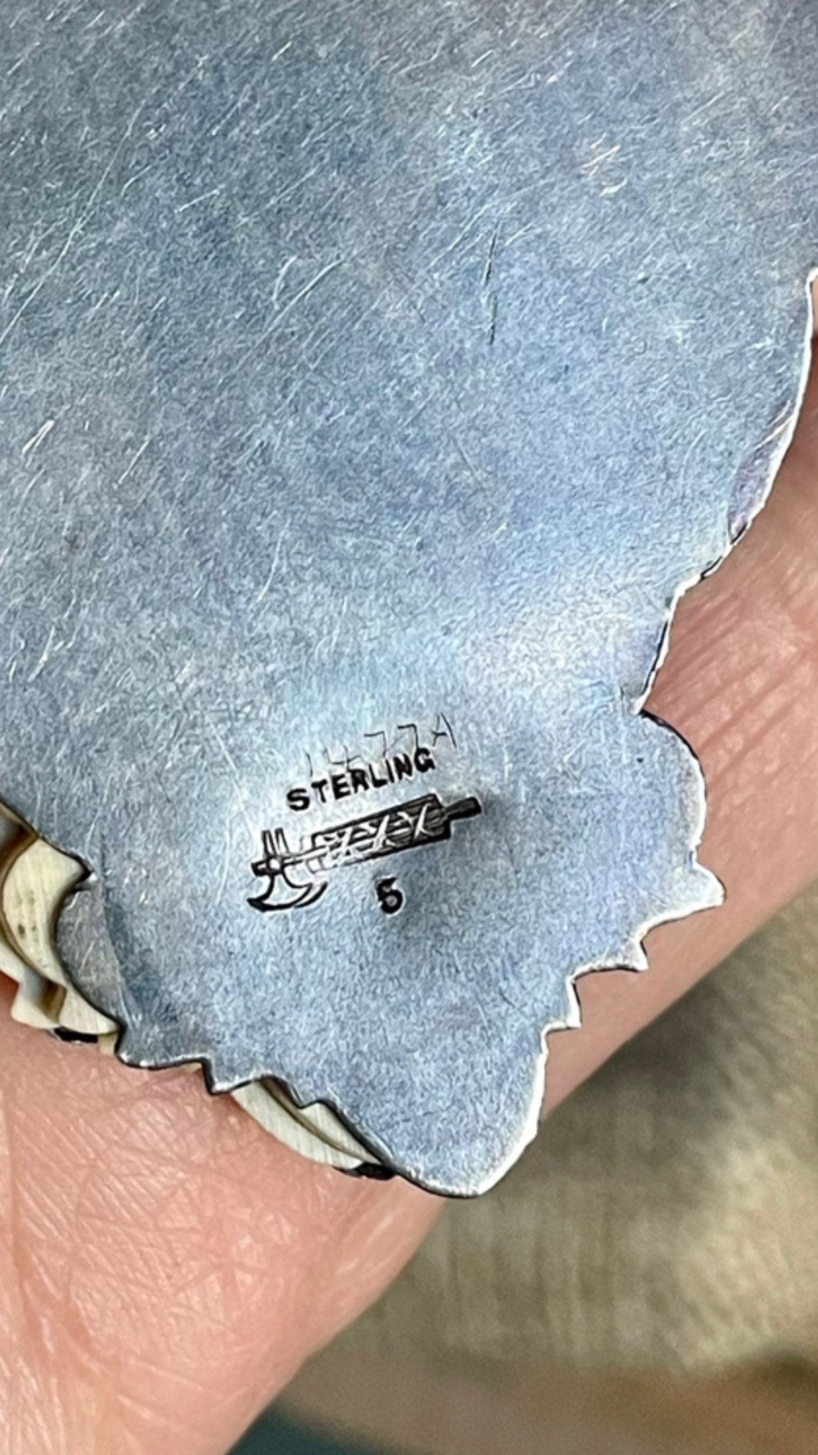 Sterling Silver William B. Kerr Dance Card Pad on Antique Star Motif Chain