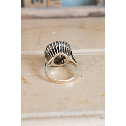 Vintage 1960's 14K Yellow Gold Smoky Quart Statement Ring