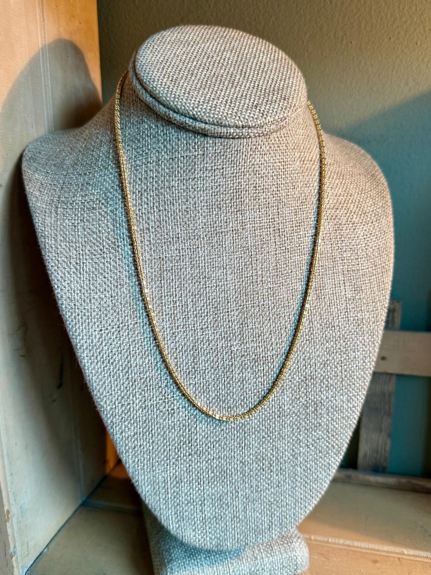 Solid 18K Yellow Gold Italian Made Unique Link Chain 20" Length