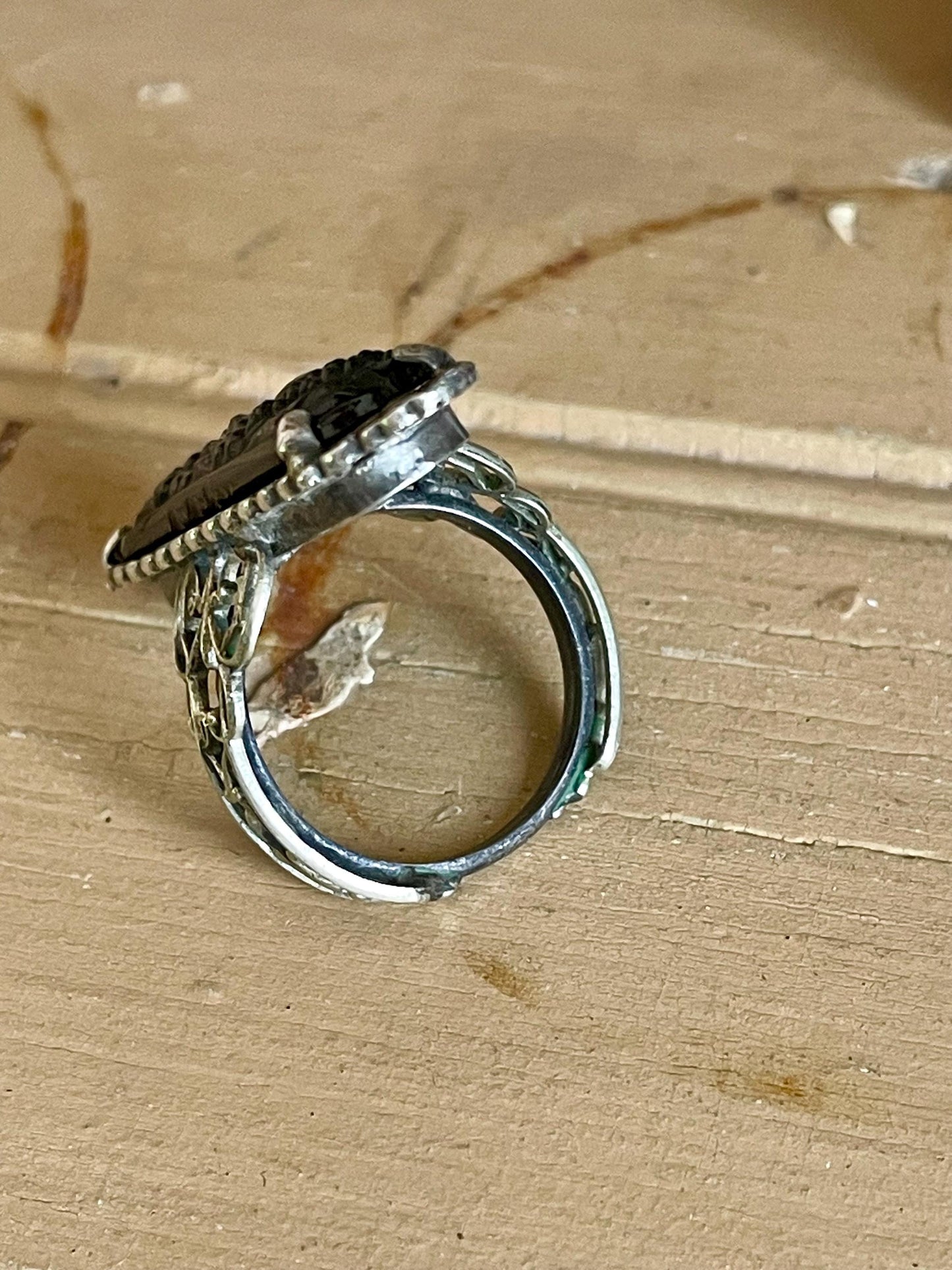 One of a Kind Older Sterling Silver Art Deco Brooch Conversion to a Ring