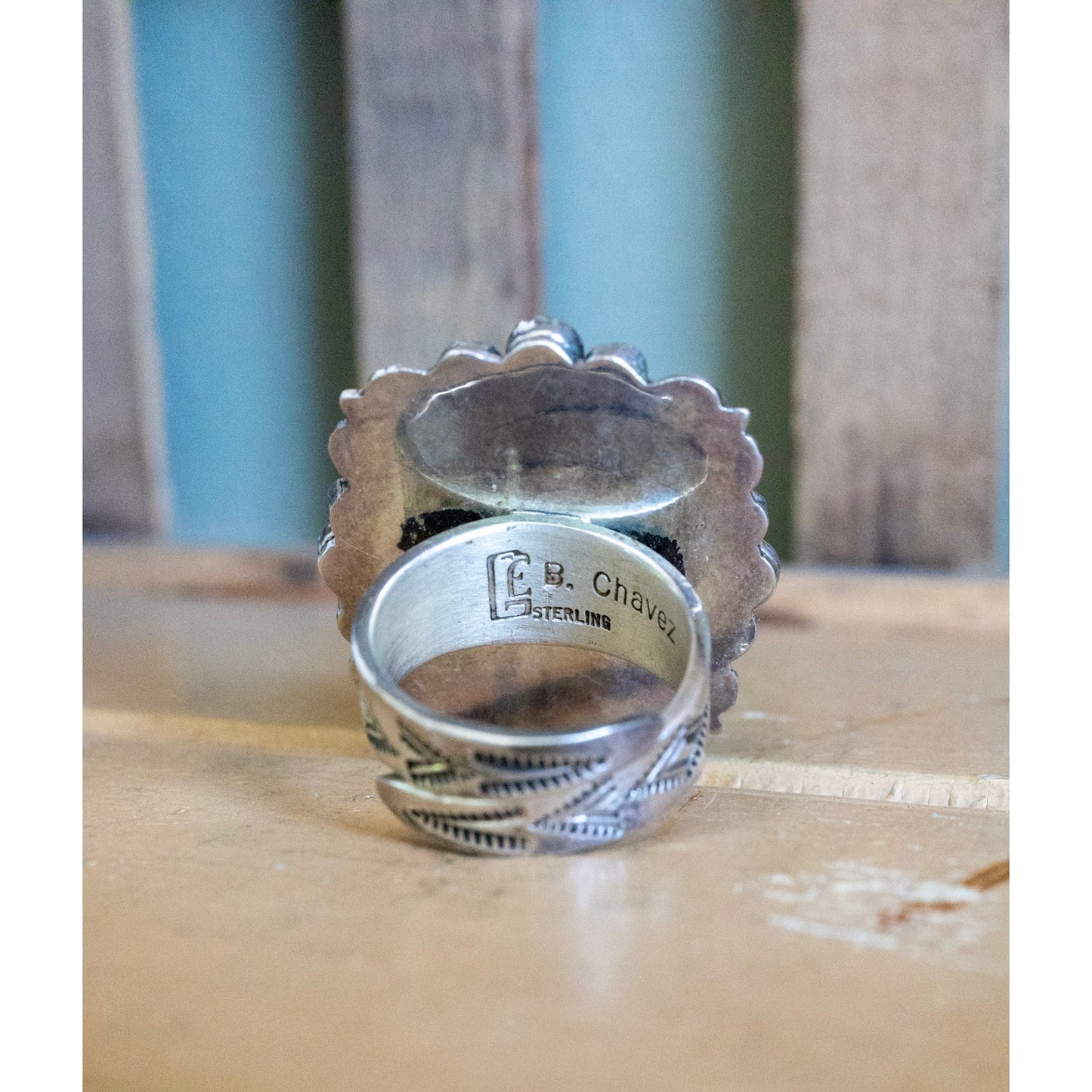 B. Chavis Vintage Native American Artist Made Lapis Lazuli Sterling Silver Ring