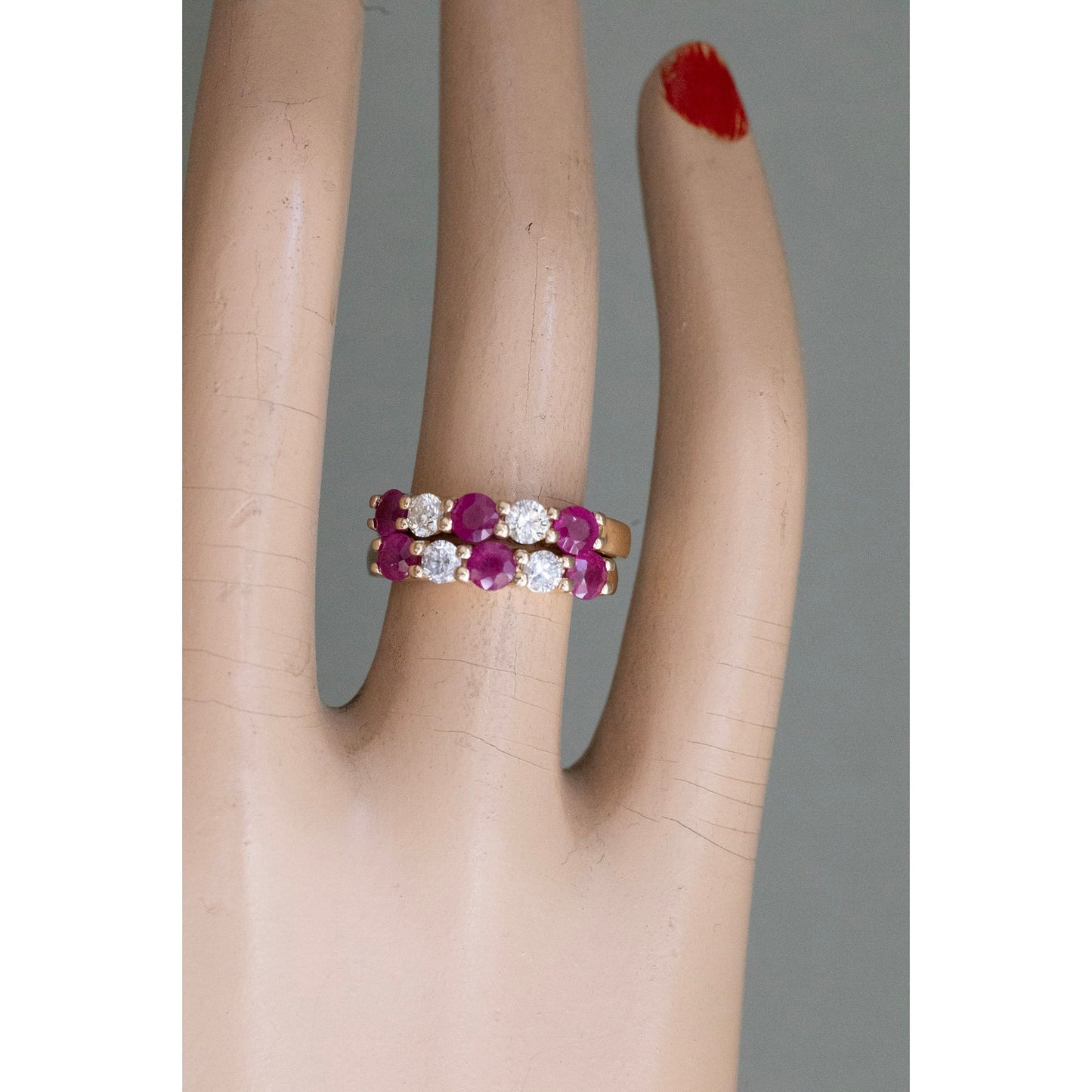 Buy One or Both 14K Effy Natural Ruby and Diamond Bands