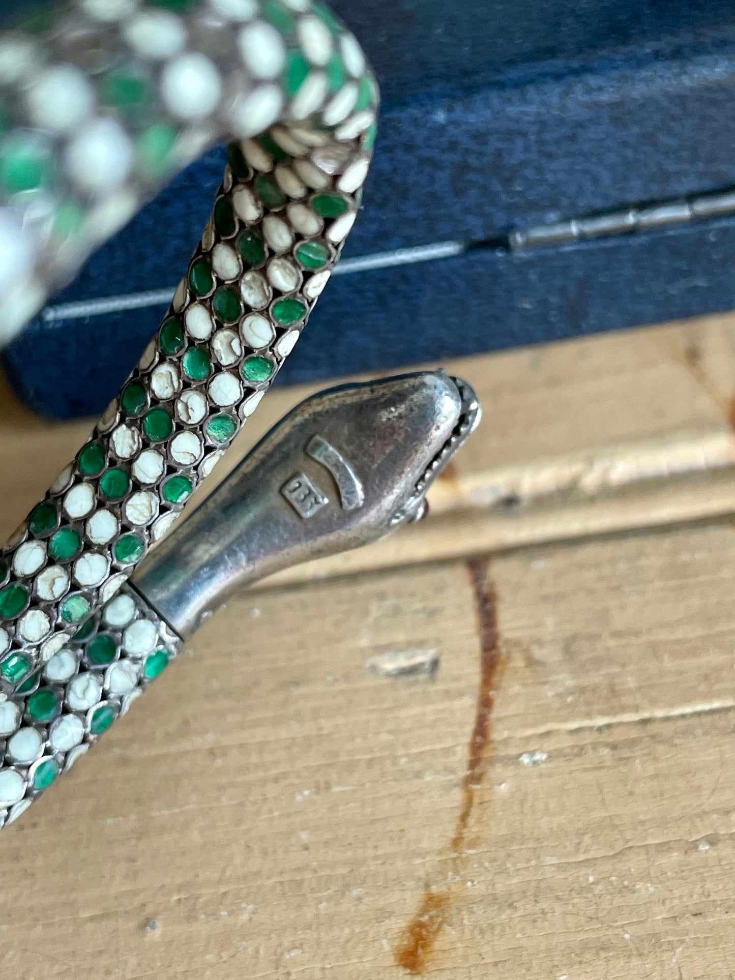 Rare Austro Hungarian German Enamel Snake Bracelet