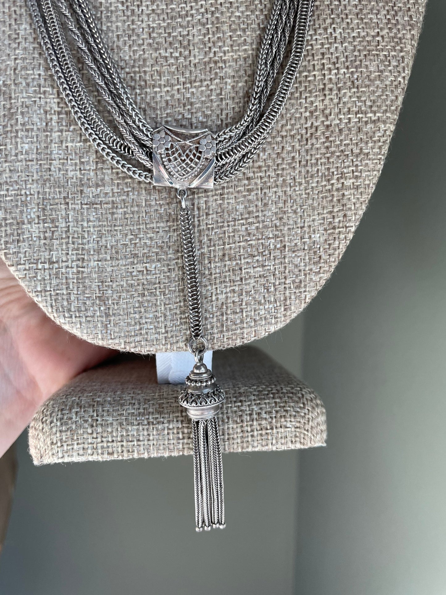 Antique Victorian Huge Tassel Watch Chain Necklace