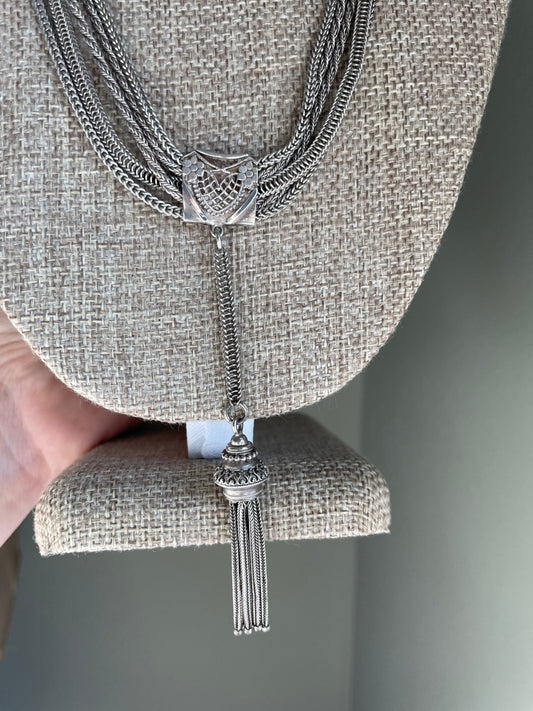 Antique Victorian Huge Tassel Watch Chain Necklace