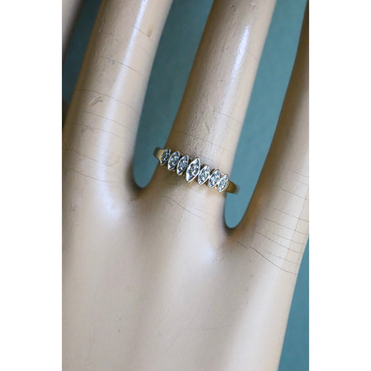 c1970 14K Yellow Gold Marquis Diamond Ring