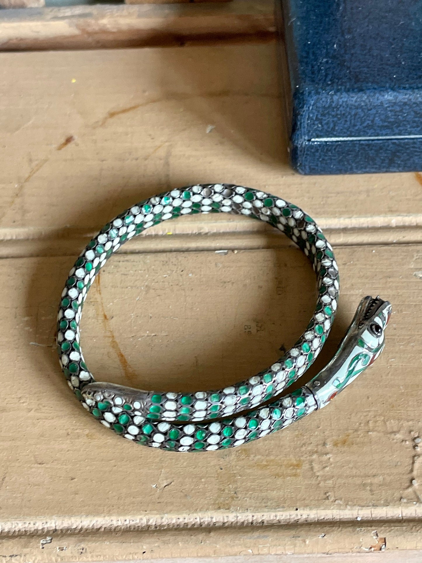 Rare Austro Hungarian German Enamel Snake Bracelet