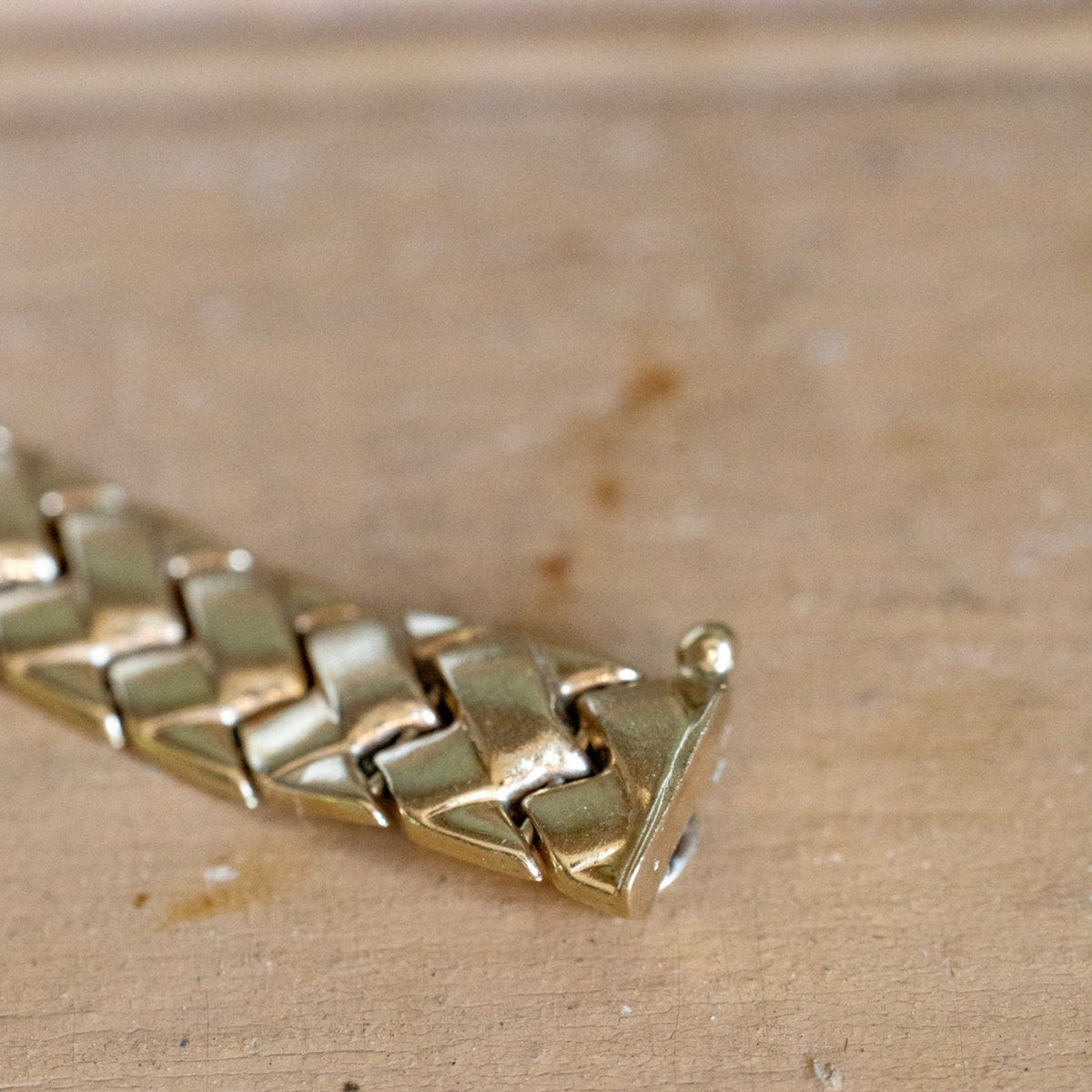 Vintage 14K Yellow Gold Woven Style Link Bracelet