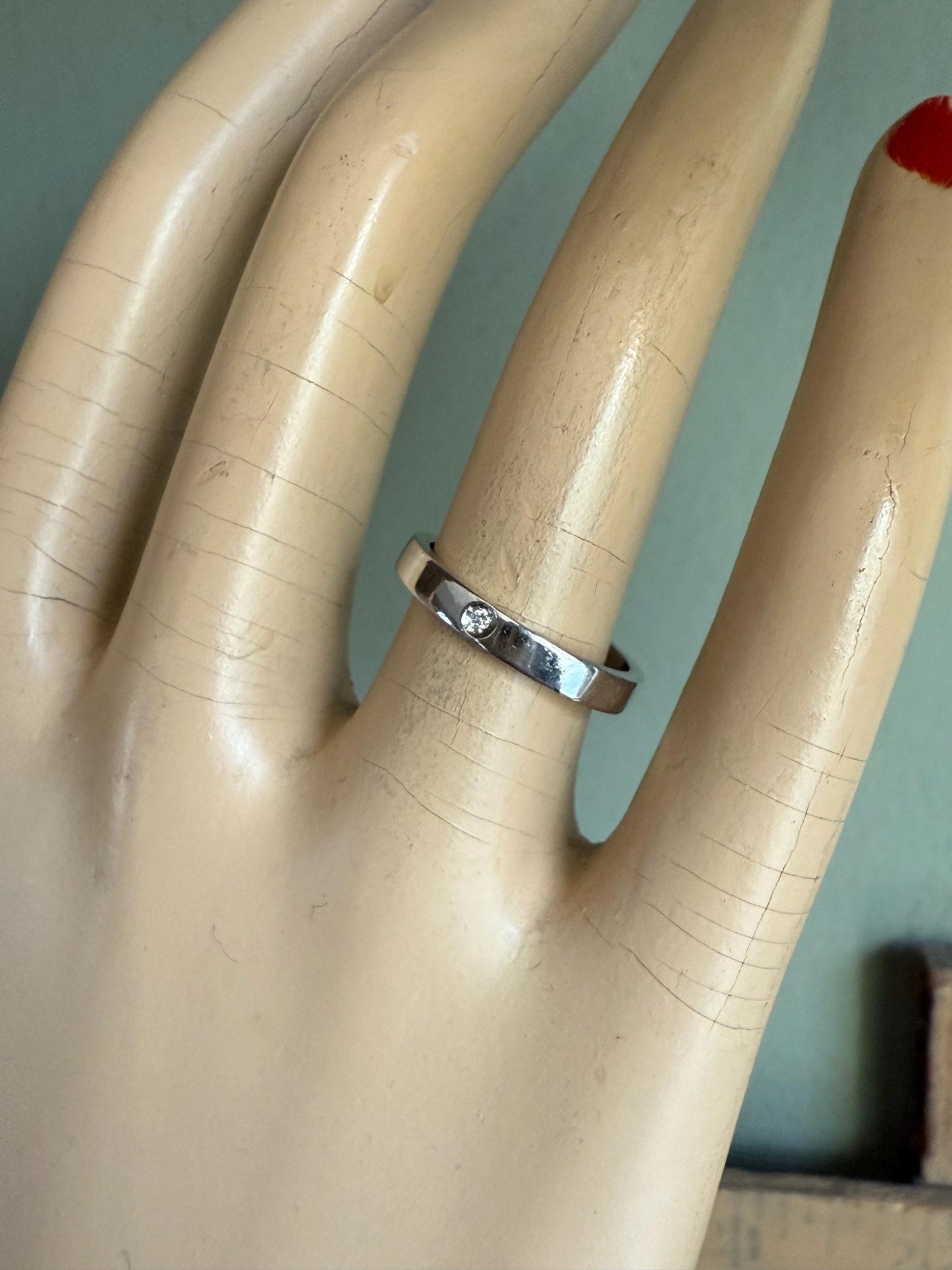 Italian Made Recarlo Vintage Platinum Diamond Band
