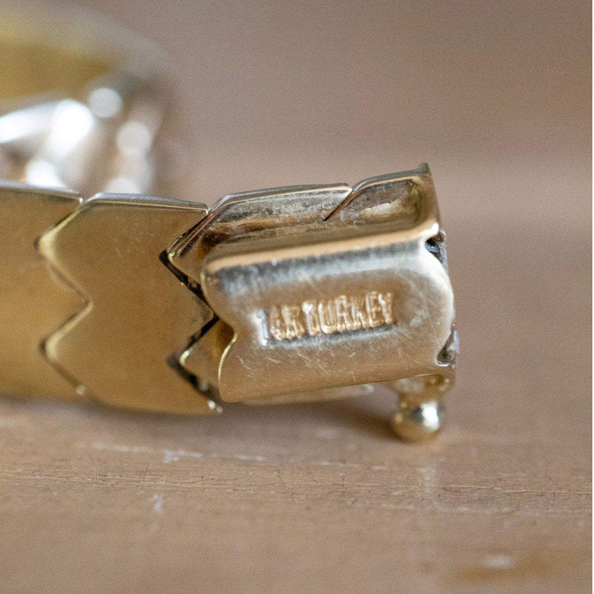 Vintage 14K Yellow Gold Woven Style Link Bracelet