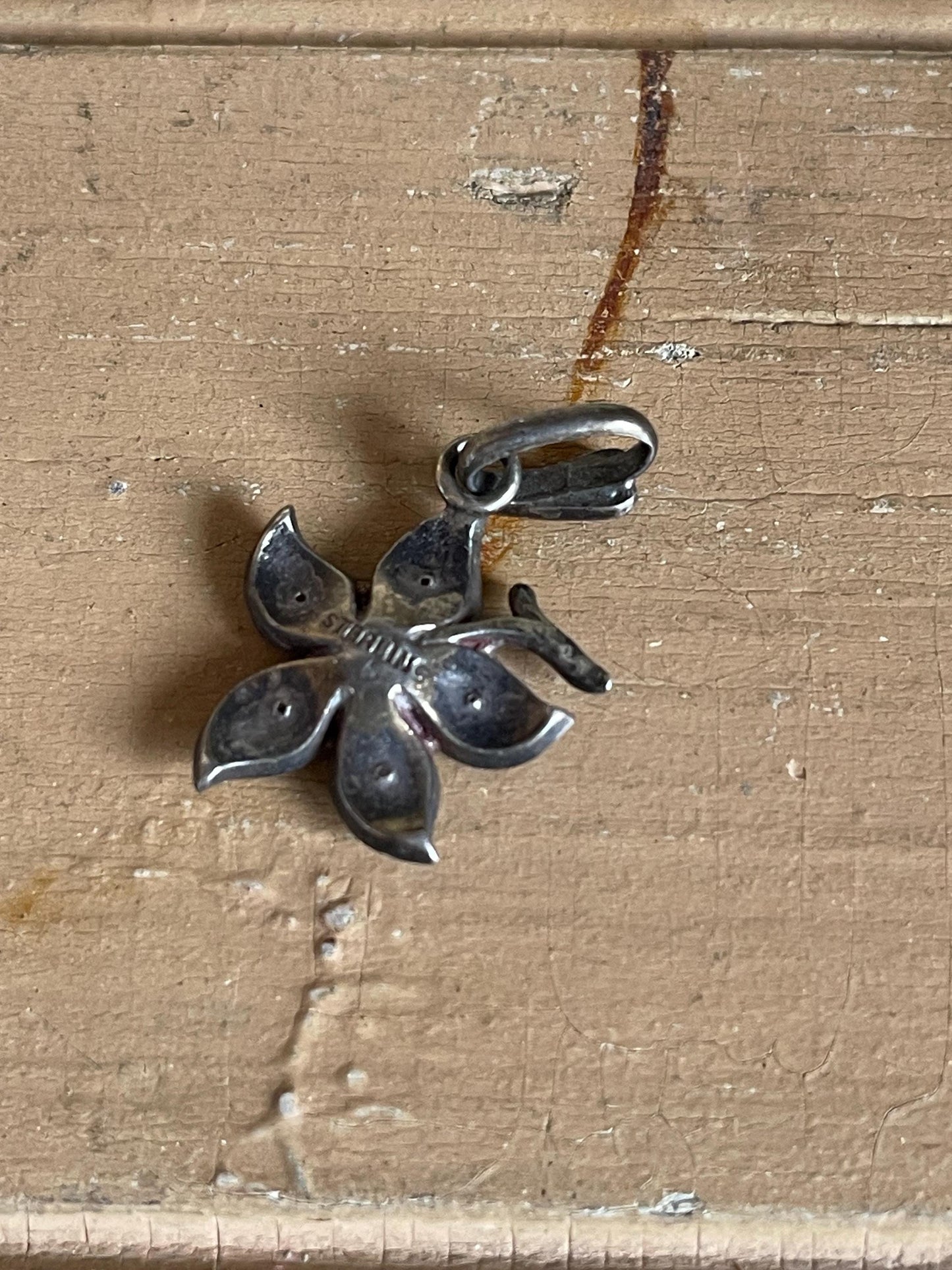 c1900 Silver Edwardian Turquoise and Pearl Flower Pendant