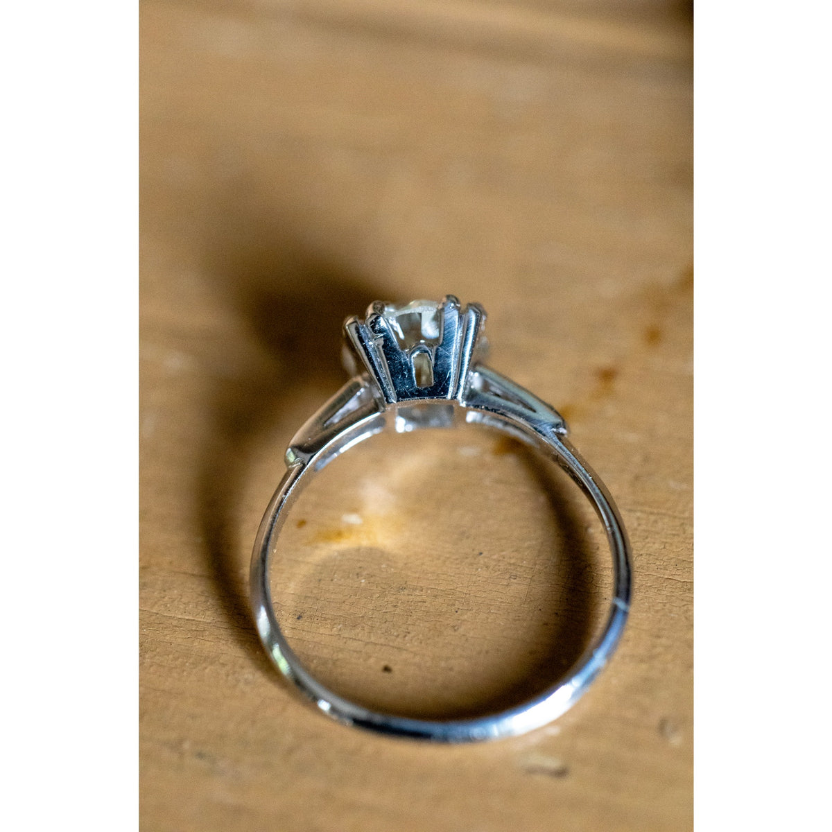 Mid Century Platinum 1.52 -1.54 Carat Natural Diamond Ring