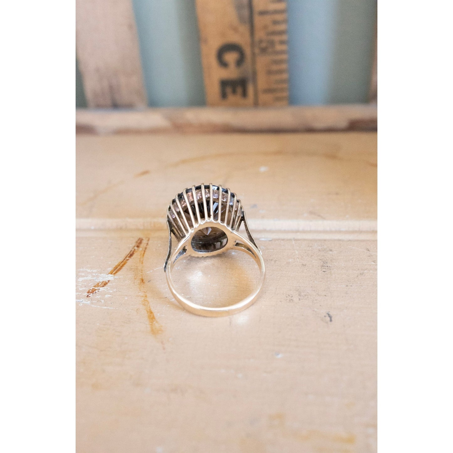 Vintage 1960's 14K Yellow Gold Smoky Quart Statement Ring