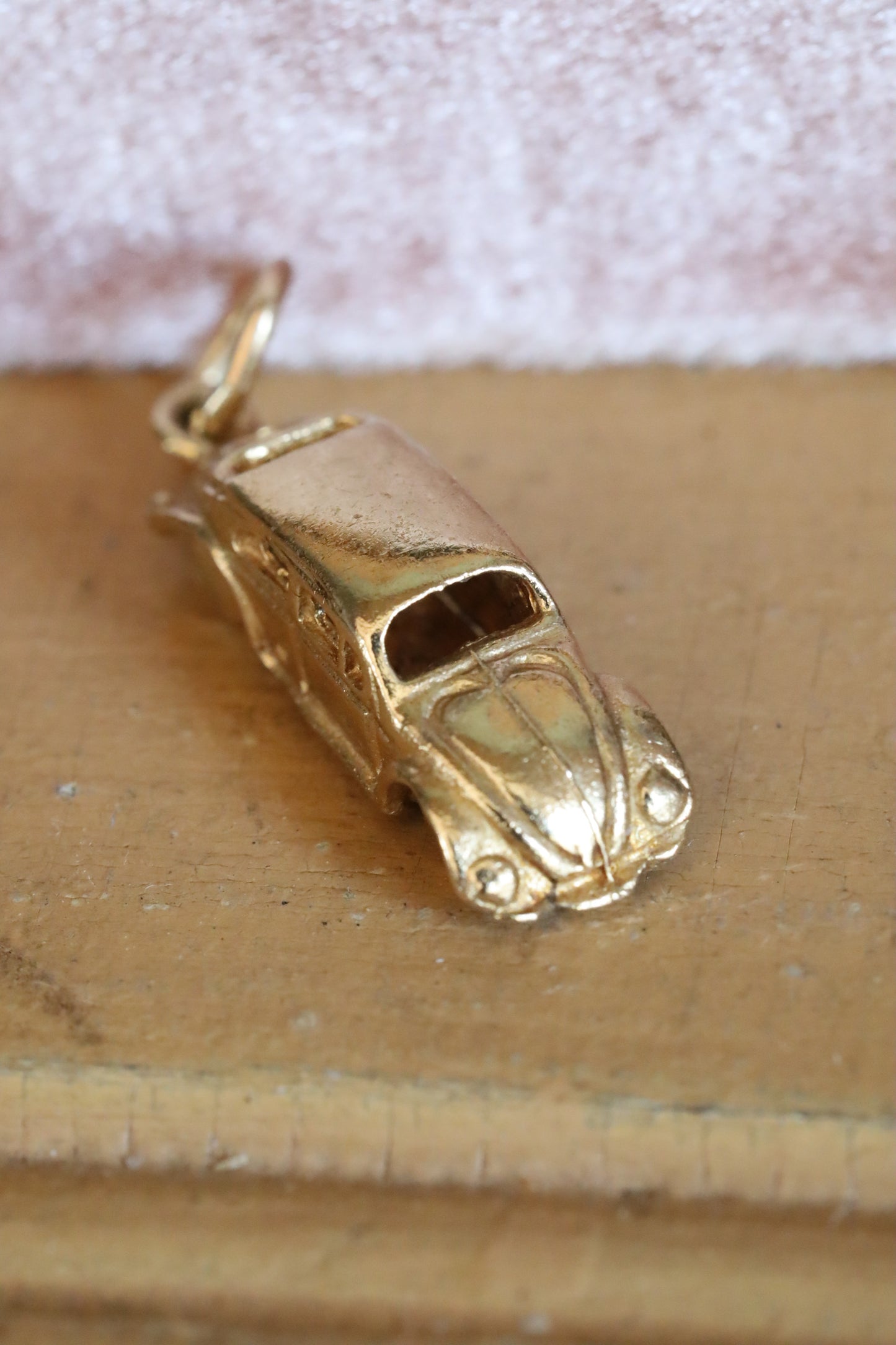 Vintage 1970's Volkswagen Beatle Bug Car Charm with Moving Wheels