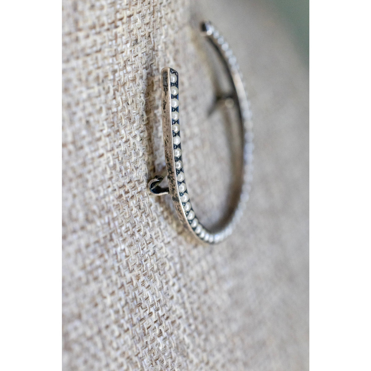 Antique Edwardian Sterling Silver Lucky Pearl Set Horseshoe Brooch by Baskin Bros.