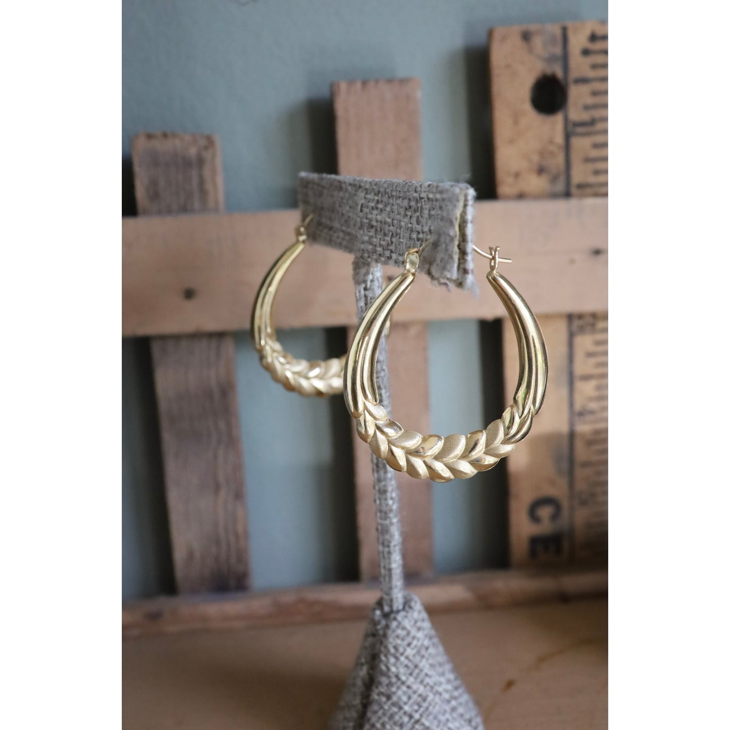 Vintage 14K Yellow Gold Large Oval Hoops