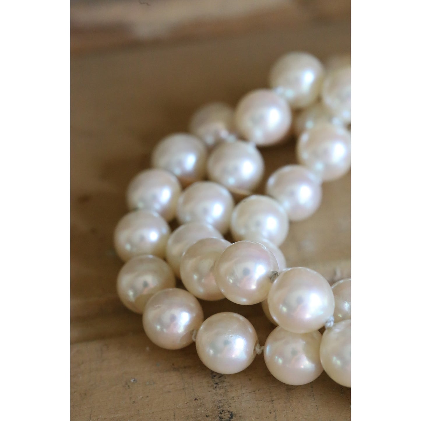 Vintage 14K Yellow Gold Wide Three Strand Pearl Bracelet