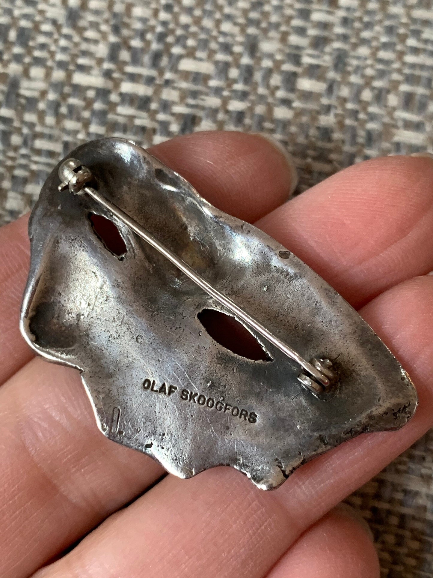 Olaf Skoogfors c 1965-1970 Owl Mask Brooch