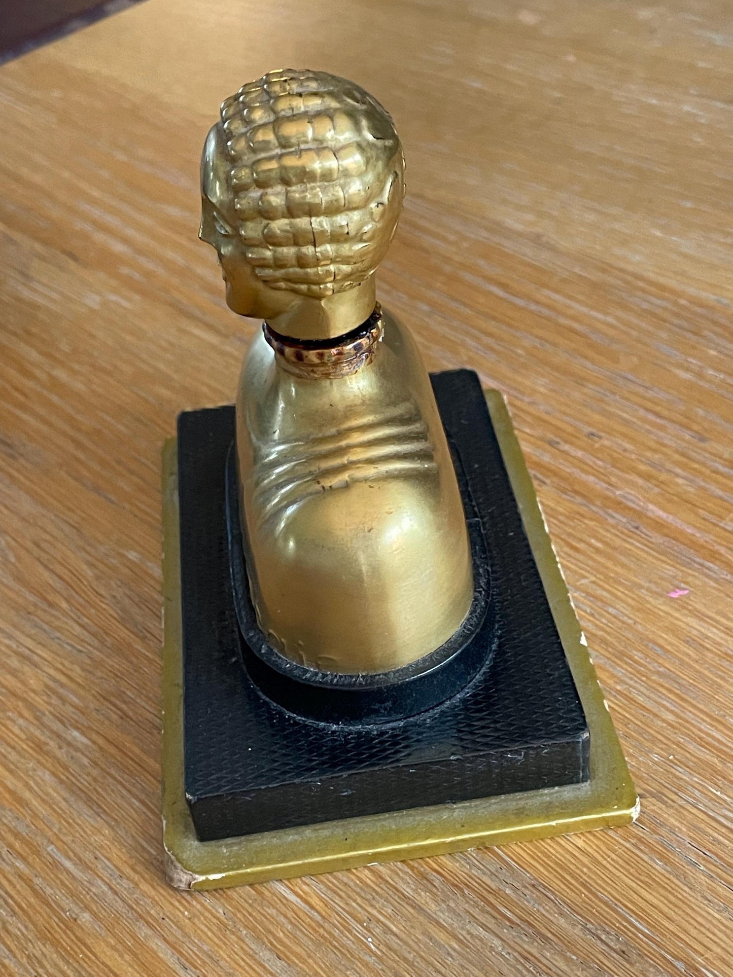 Art Deco Hattie Carnegie Figural Golden Perfume Bottle