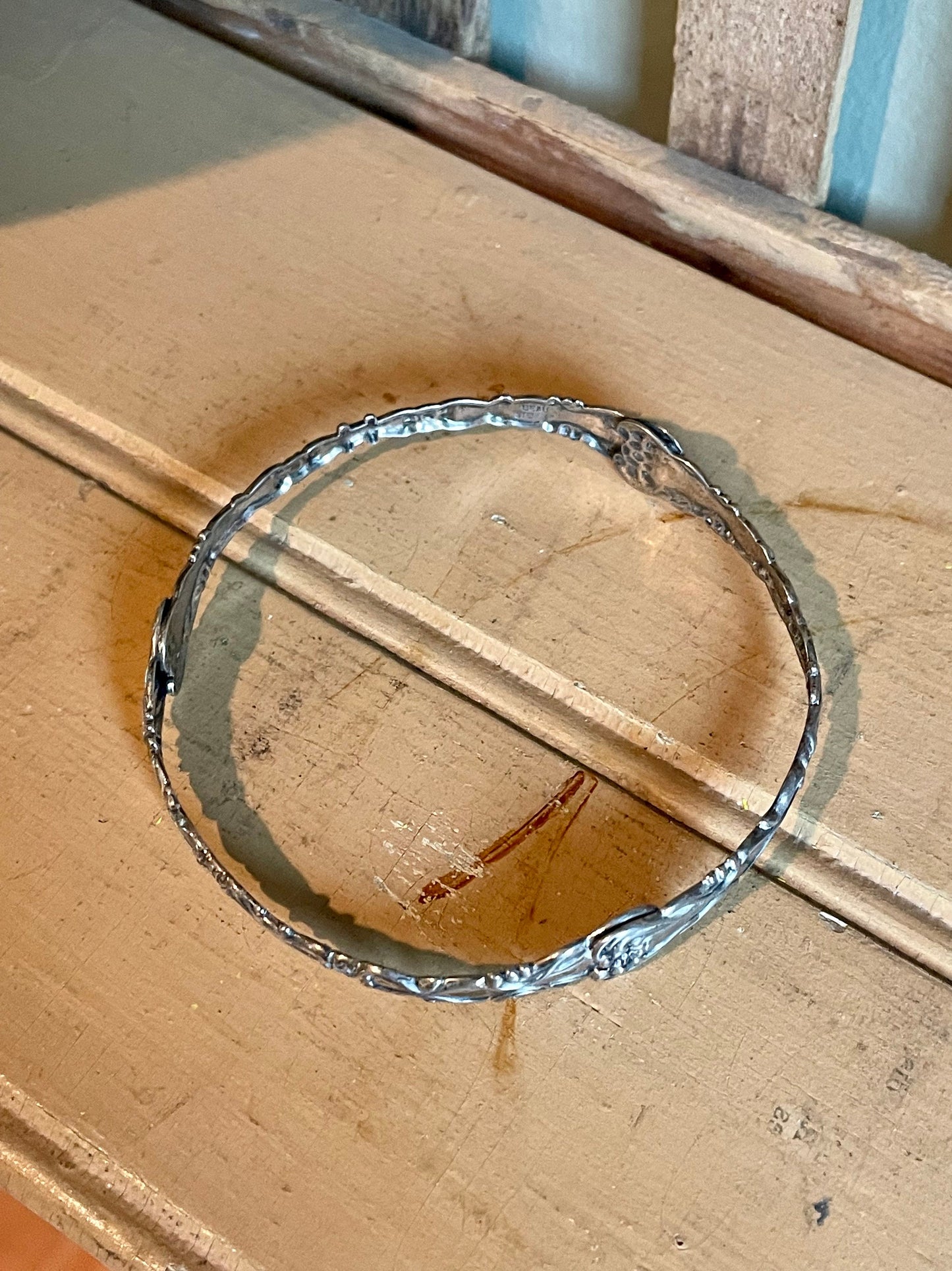 Mid-Century Sterling Silver Beau Flatware Handle Style Bangle