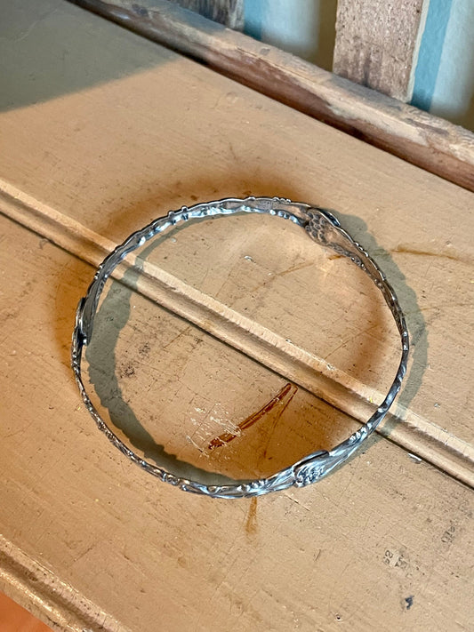 Mid-Century Sterling Silver Beau Flatware Handle Style Bangle