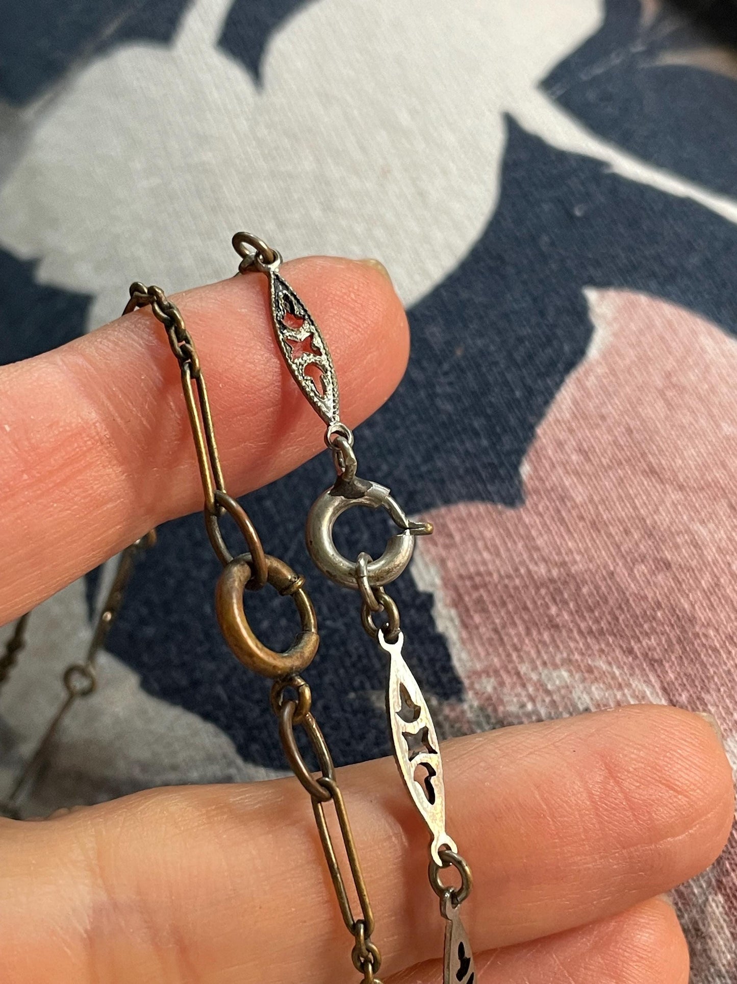 Pick A Turn of the 20th Century Edwardian Czechoslovakian Green Glass Dangle Necklace