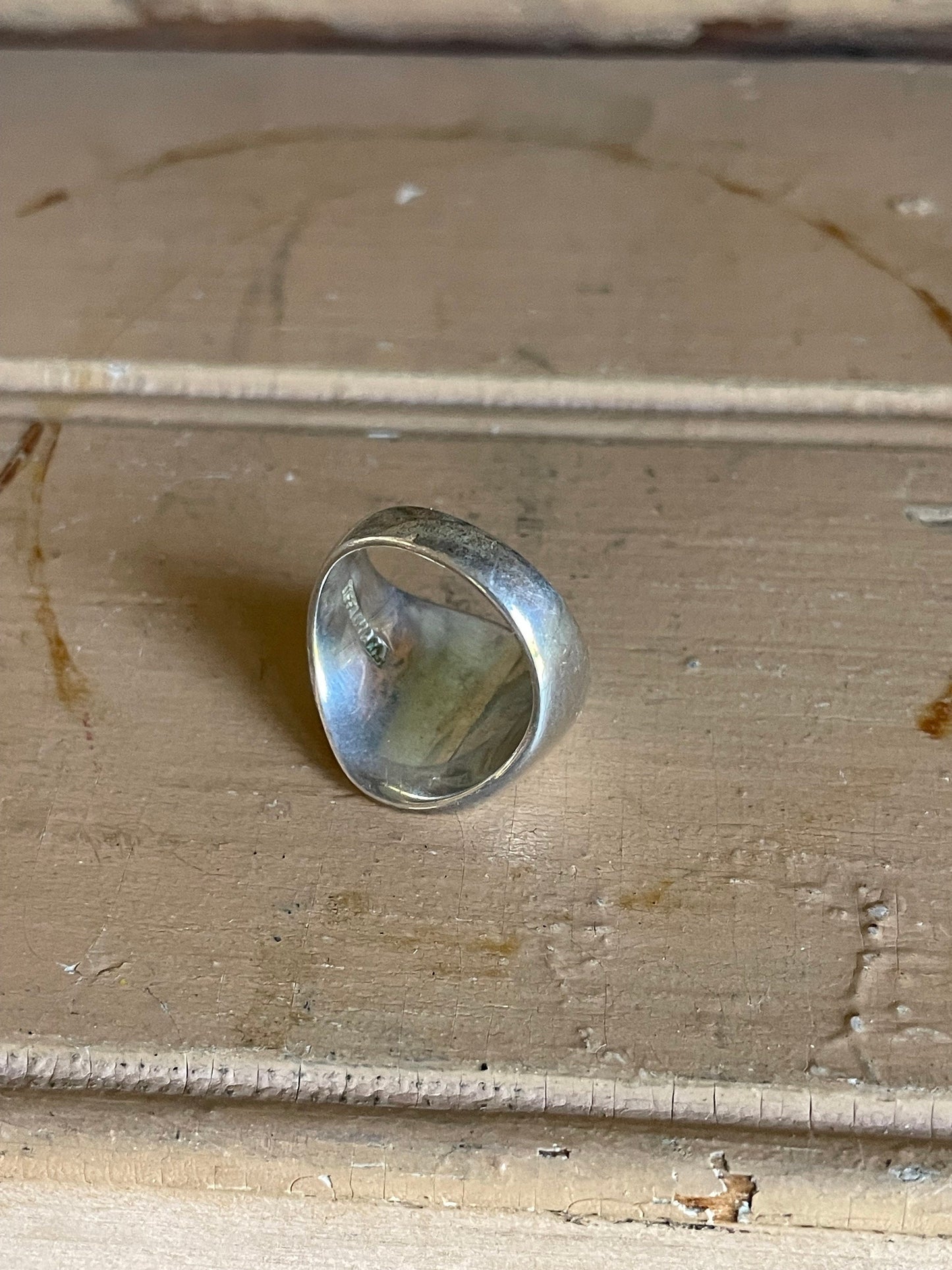 1919 King George 3 Pence Coin Sterling Silver Ring