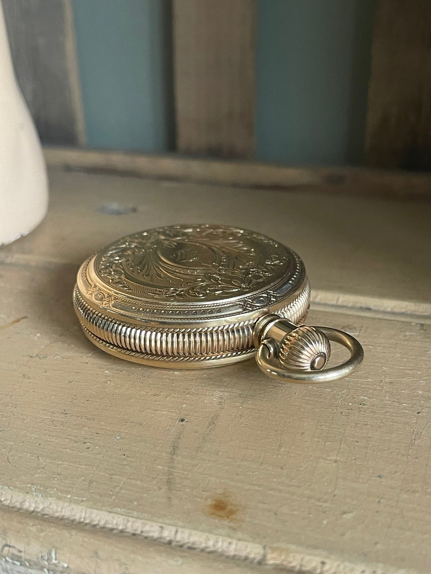 1885 14K Elgin Full Hunter Case Pocket Watch