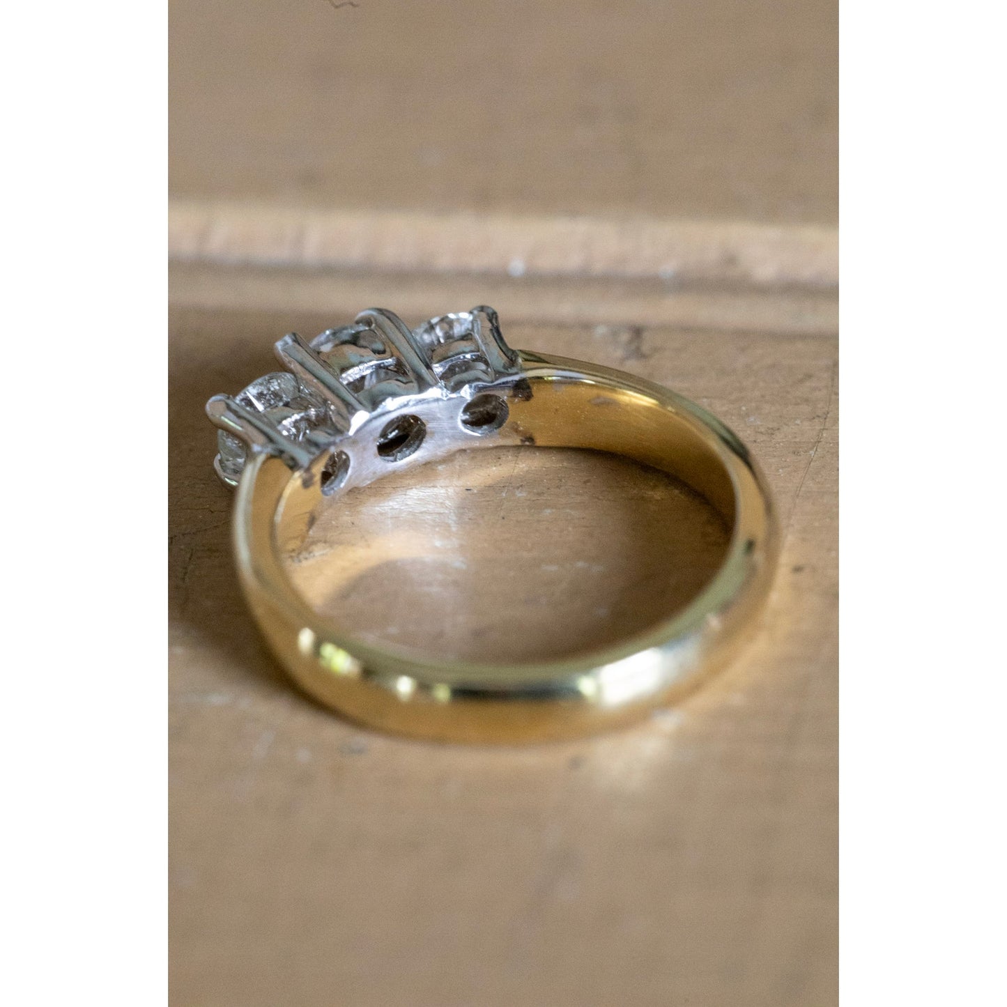 18K Yellow and White Gold Natural Diamond Ring