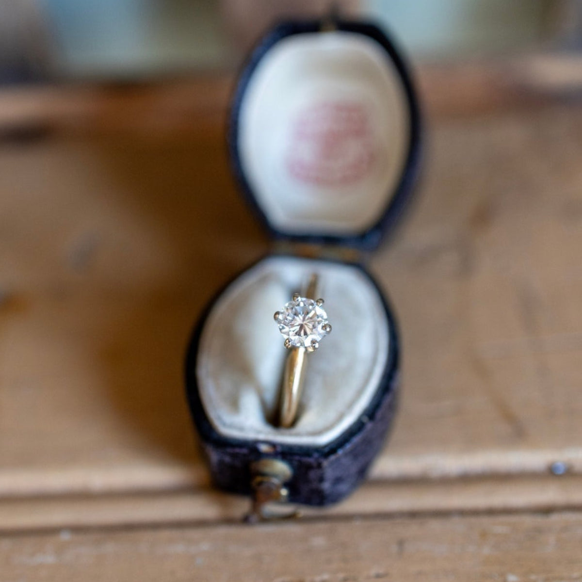 A Classic Vintage Natural Round Brilliant Cut Diamond Ring