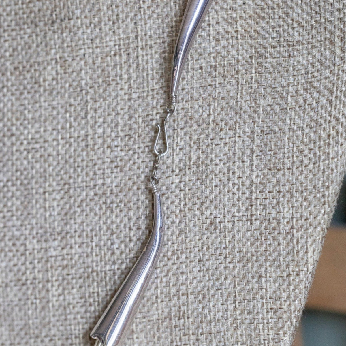 A Bold Sterling Silver Liquid Strand Necklace with Sterling Silver Amethyst Pendant