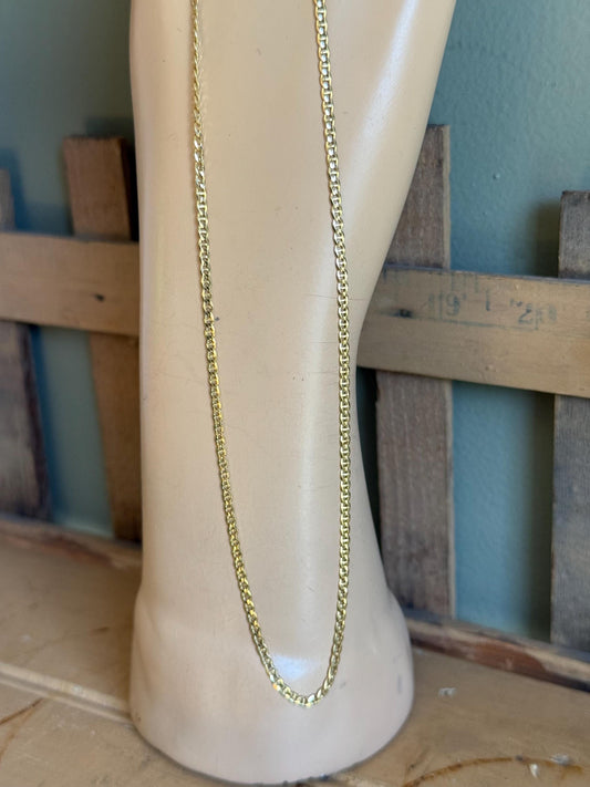 Vintage 18K Yellow Gold Mariner Link Chain 20" Length
