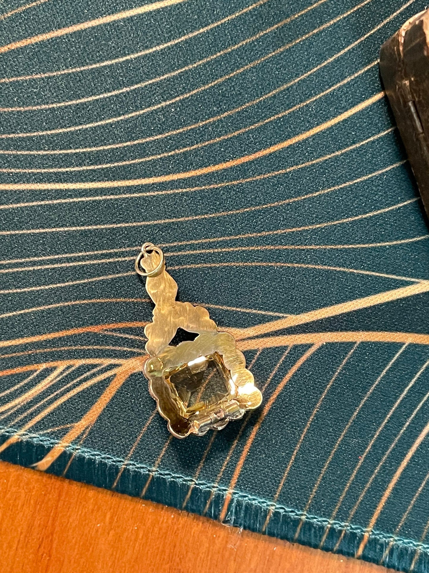 Antique Victorian Hand Pendant: Citrine & Bohemian Garnets