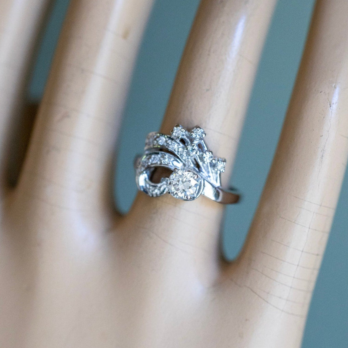 Dreamy Mid-Century Transitional Cut Natural Diamond Ring