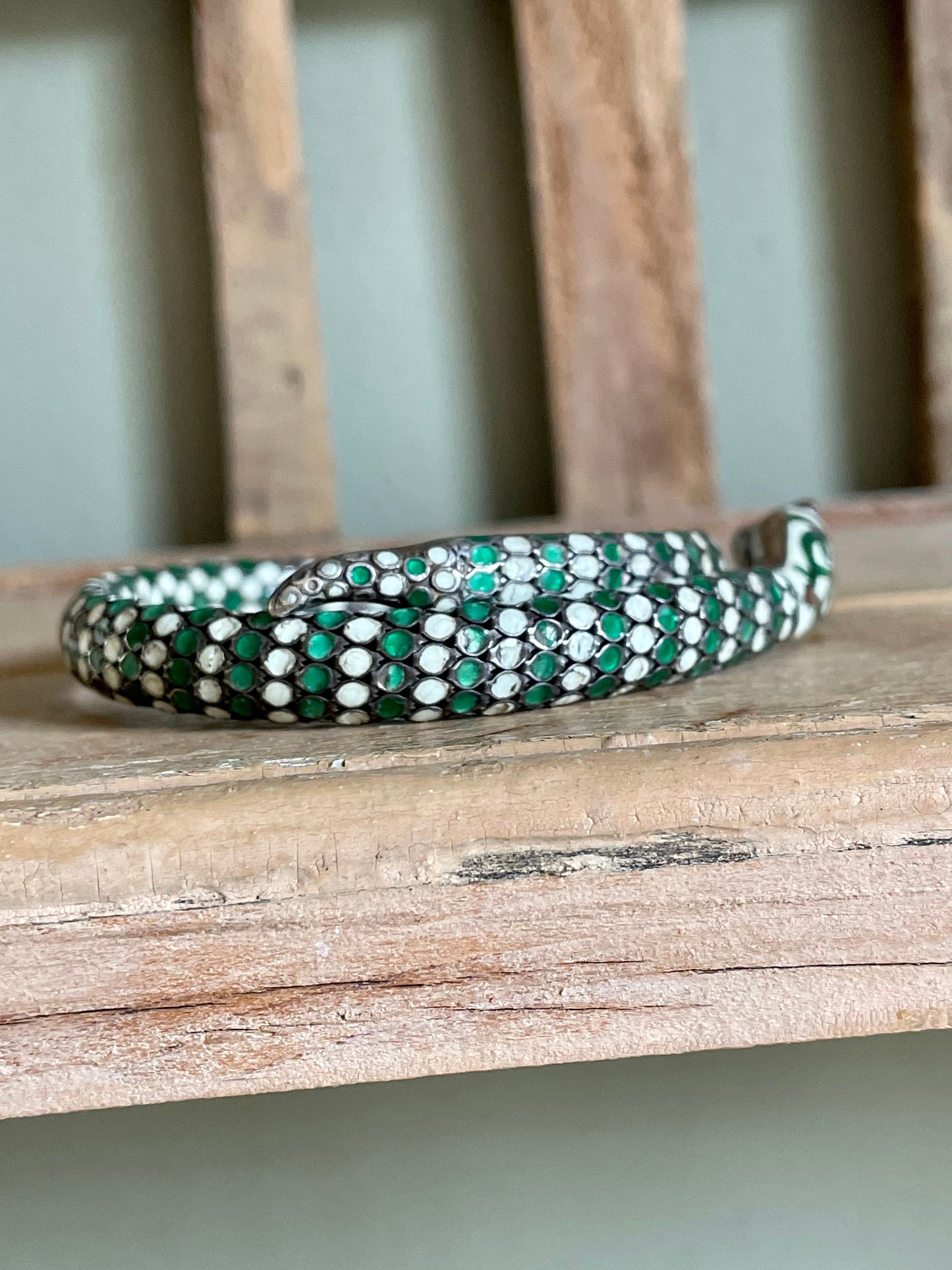 Rare Austro Hungarian German Enamel Snake Bracelet