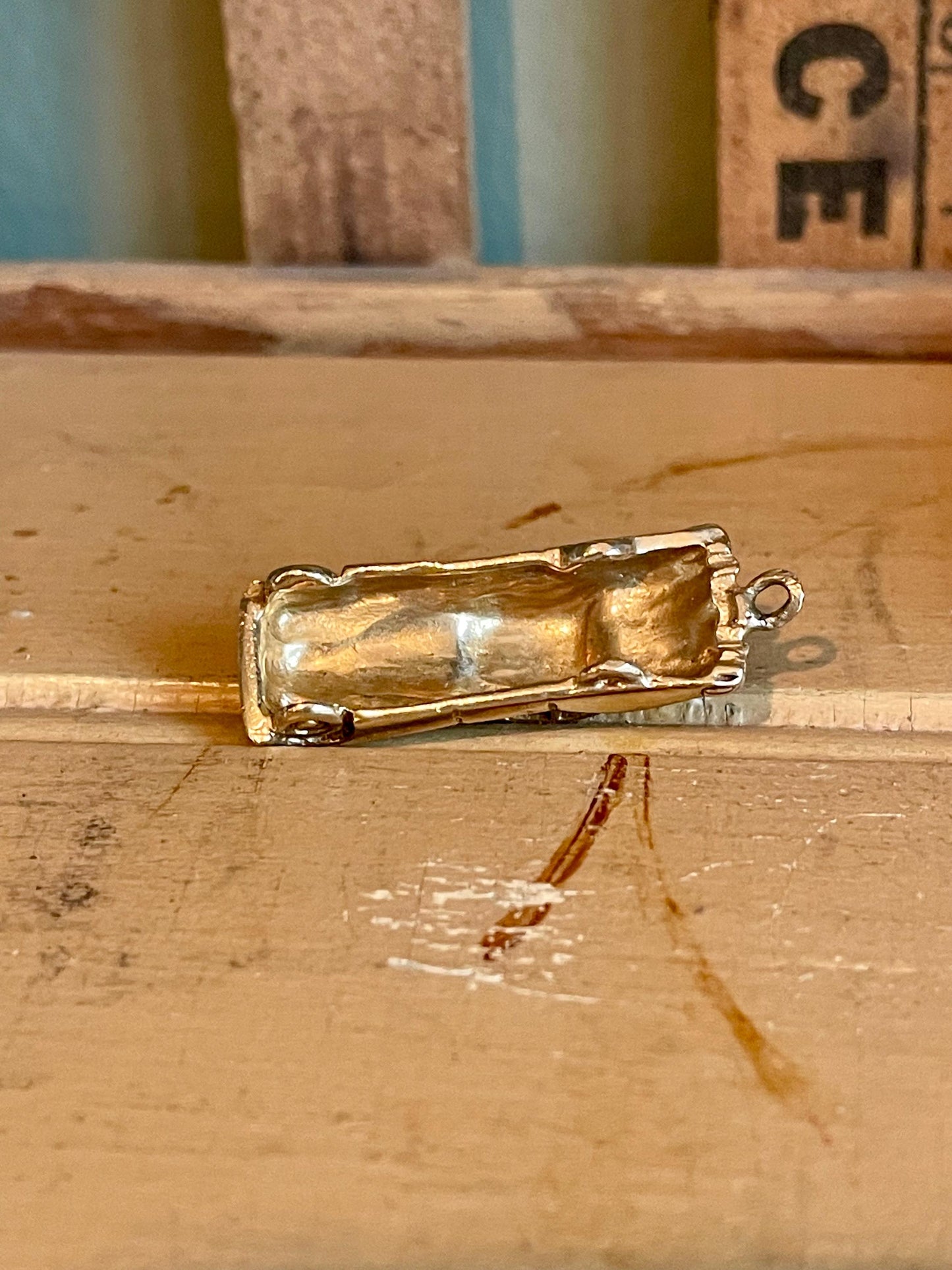 Vintage 1950's Solid 14K Yellow Gold Car Charm Pendant