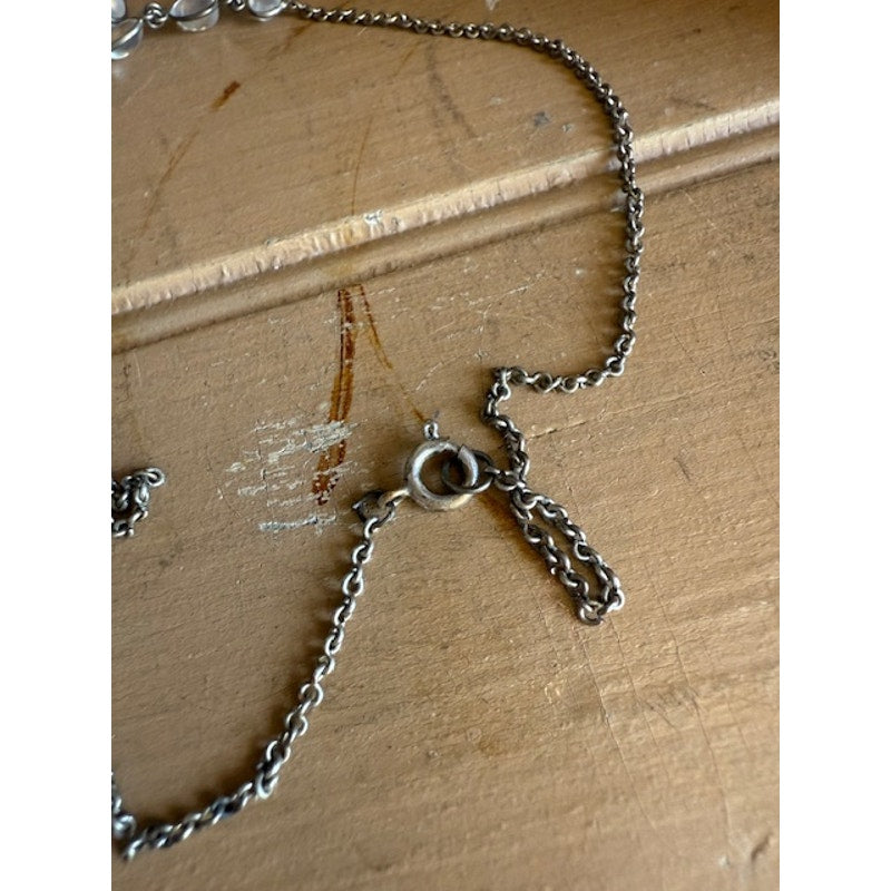 An Antique Silver Set Moonstone Edwardian Period Necklace