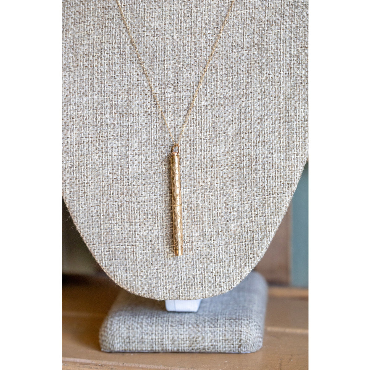 Antique Gold Filled Telescoping Toothpick Pendant