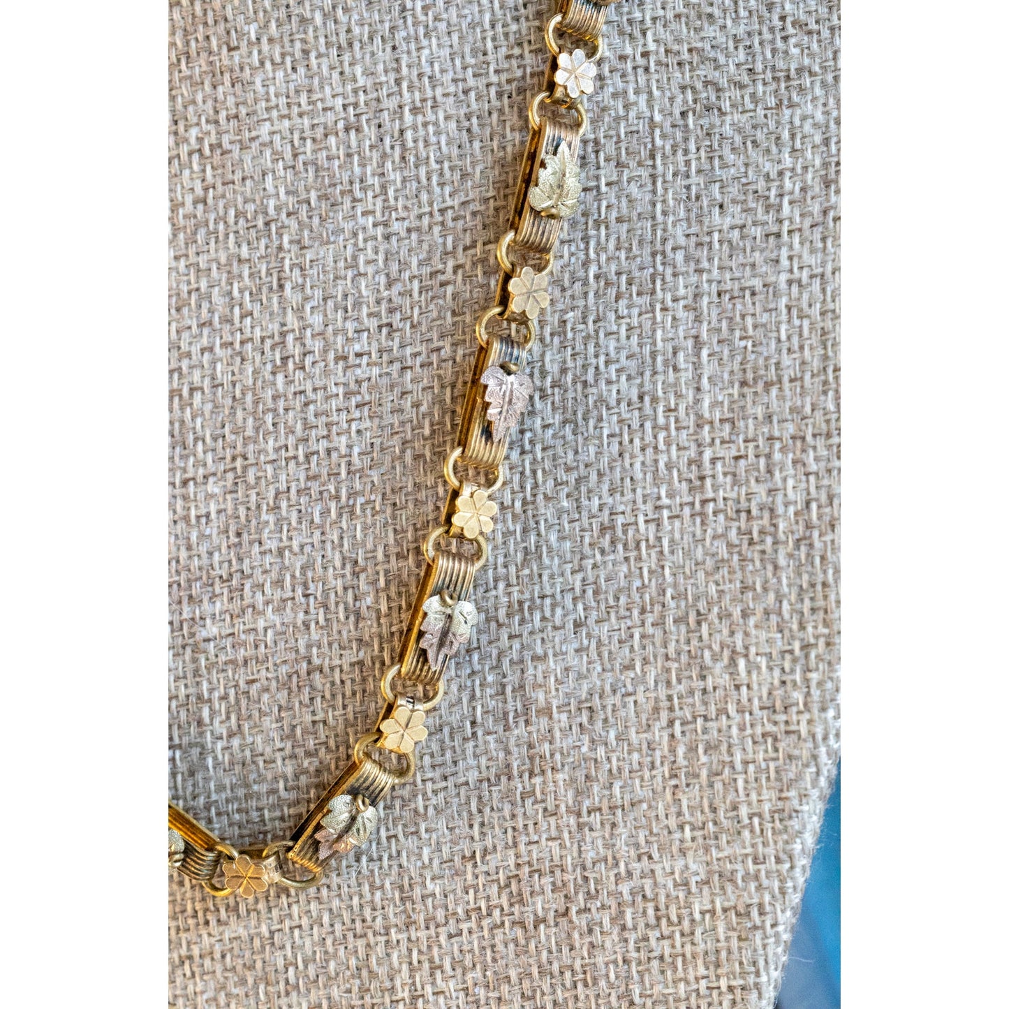 An Impressive Tri Color Maple Leaf Victorian Bookchain