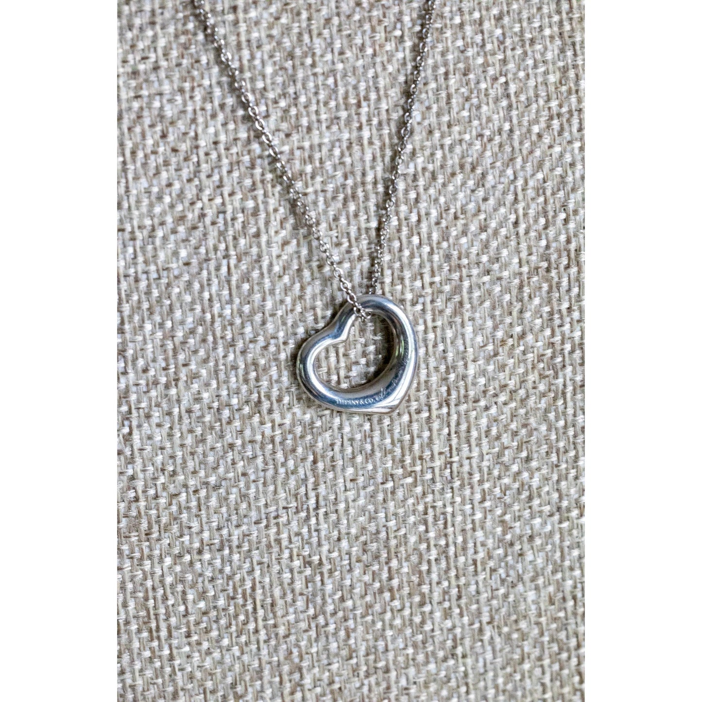 Tiffany & Co Elsa Peretti Open Heart Pendant Necklace Sterling Silver