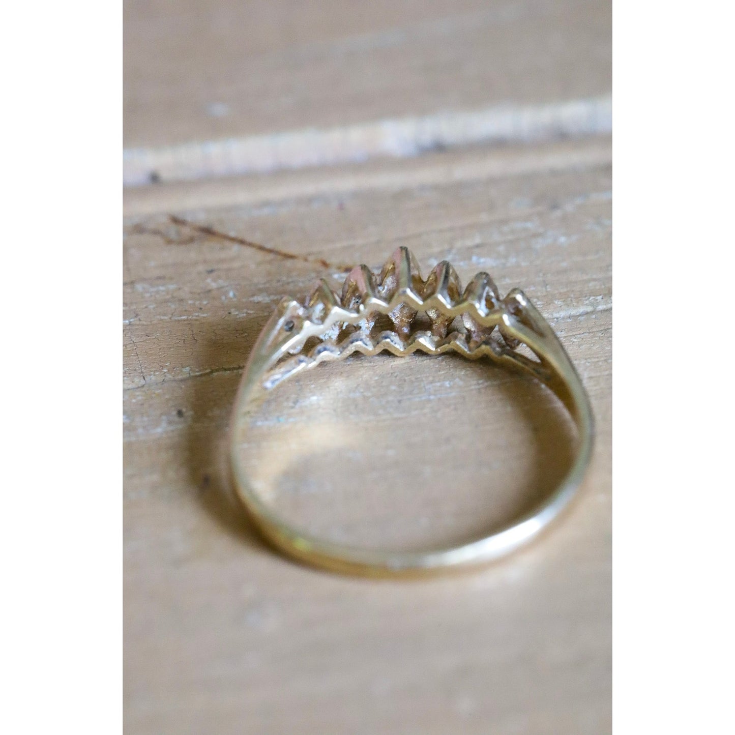 c1970 14K Yellow Gold Marquis Diamond Ring