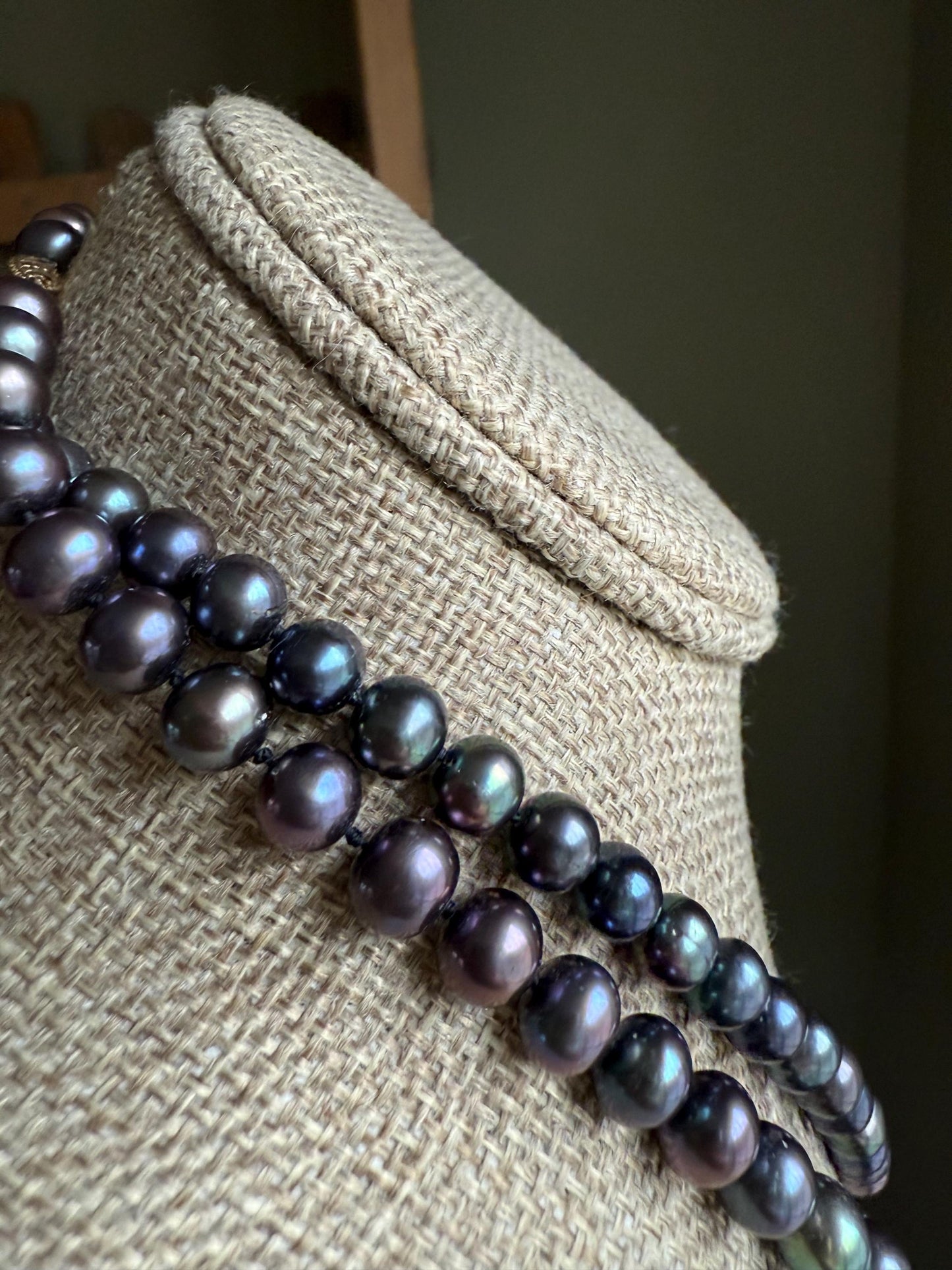 Pick a 14K Yellow Gold Freshwater Rainbow Peacock Pearl Necklace 18" and 24"