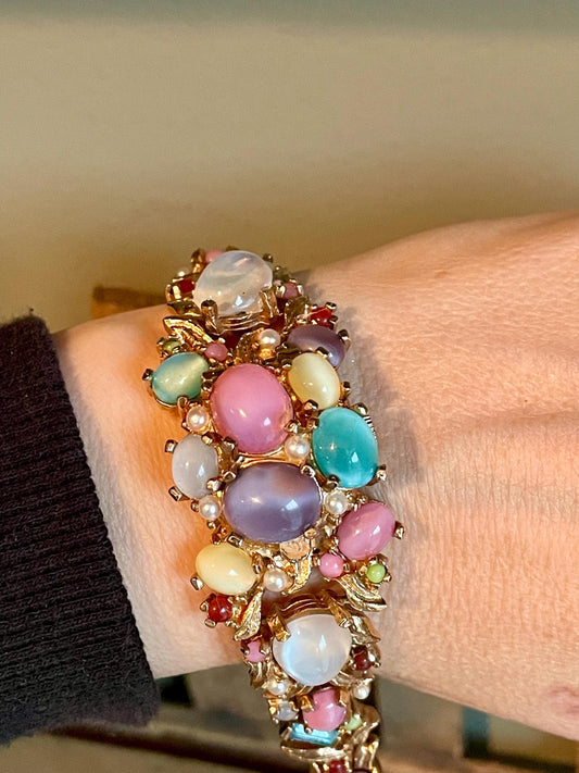 c1960 Tutti Frutti Pedre Watch: Colorful Vintage Costume Jewelry