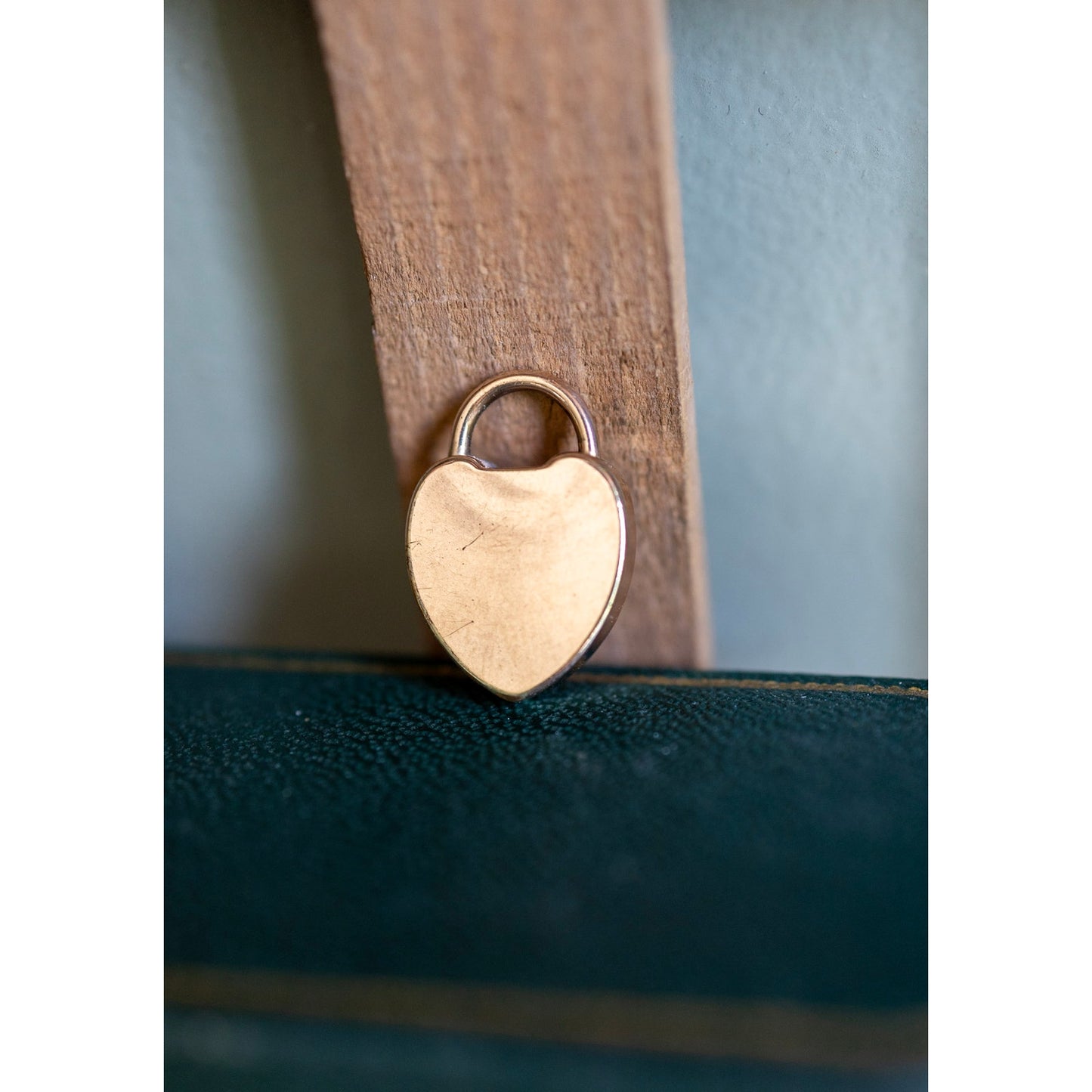 Antique Gold Filled Repousse Heart Padlock Charm Pendant